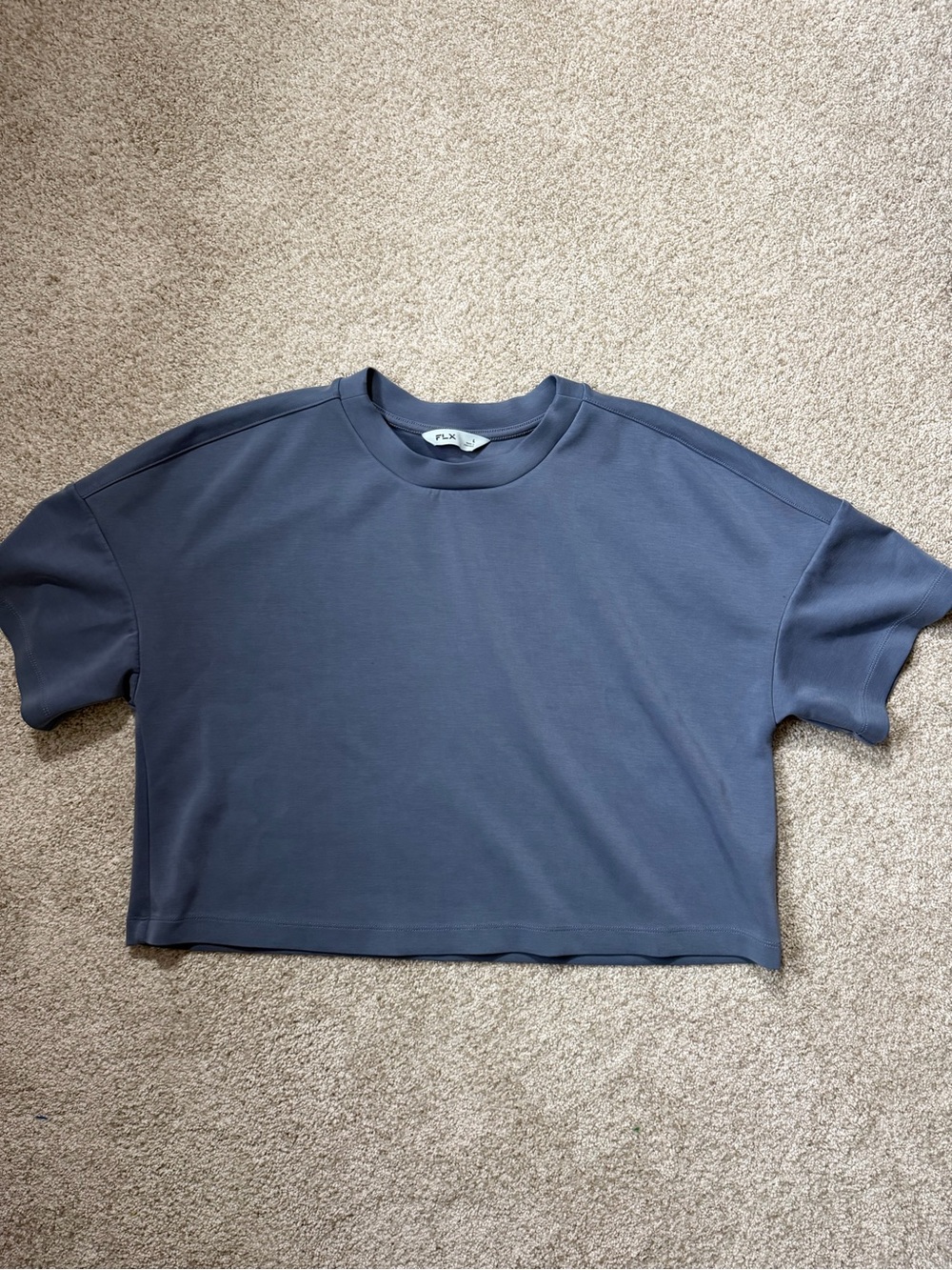 Relaxed Cropped Crewneck Top in Slate